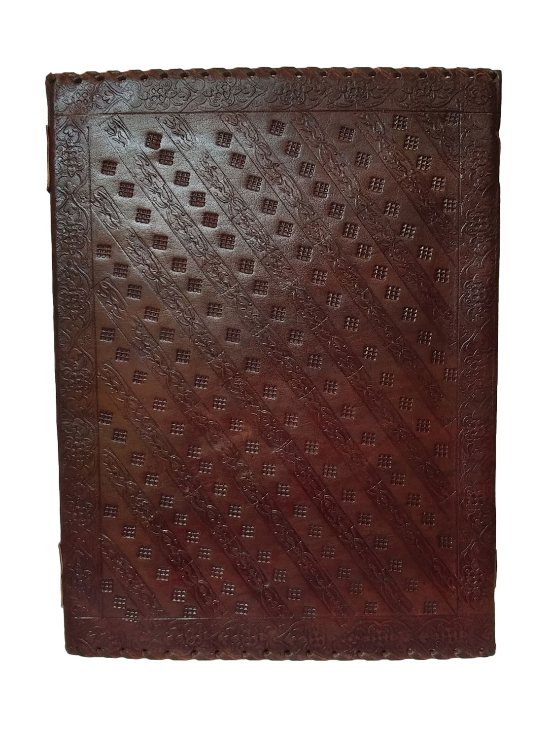 Genuine Leather Journal Medieval Stones Embossed Handmade Notebook Diary